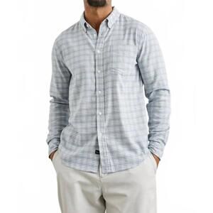 NEW RAILS reid long sleeve button down shirt in chickadee shell